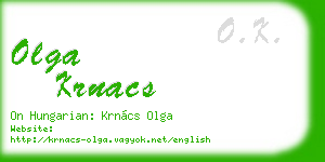 olga krnacs business card