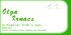 olga krnacs business card